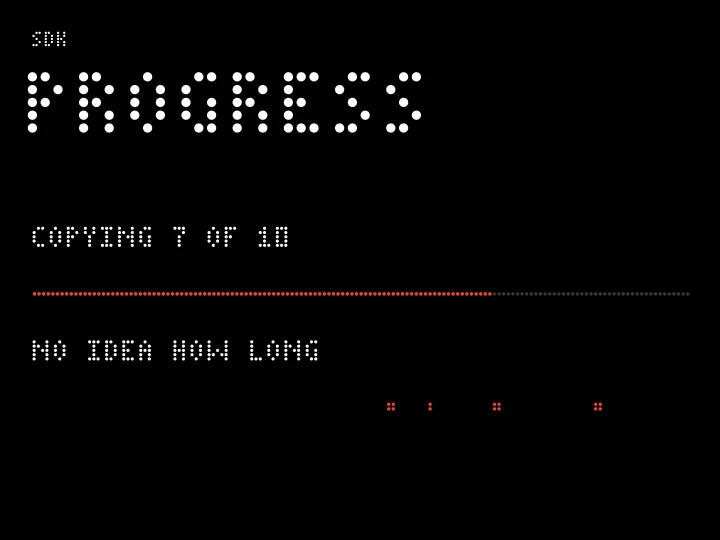 progress rendered in DotMatrix