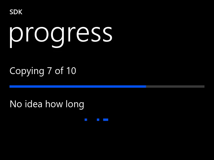 progress rendered in Metro