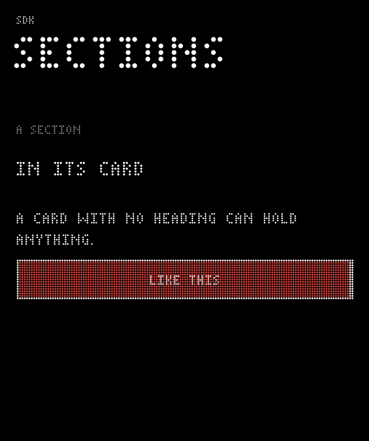 section rendered in DotMatrix