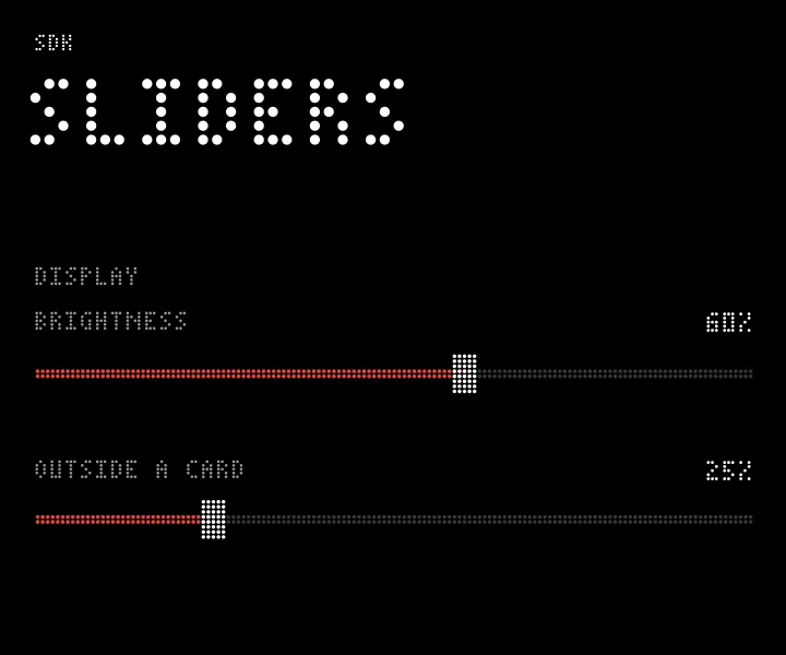 slider rendered in DotMatrix