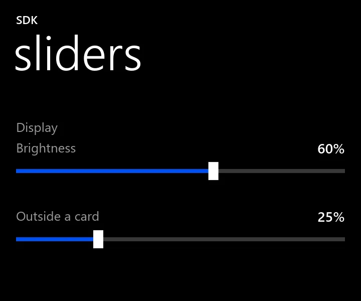 slider rendered in Metro