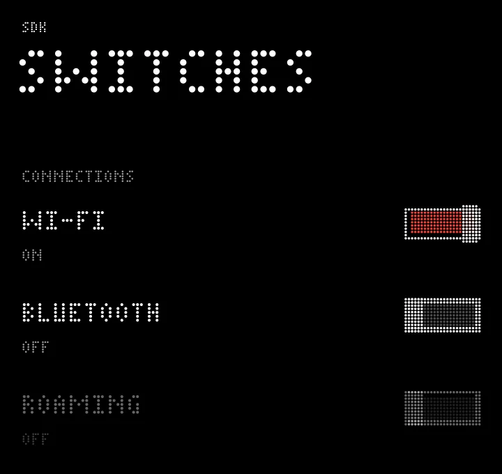 switch rendered in DotMatrix